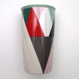 Starbucks 2017 Geometric Triangle 12 oz Ceramic Travel Tumbler